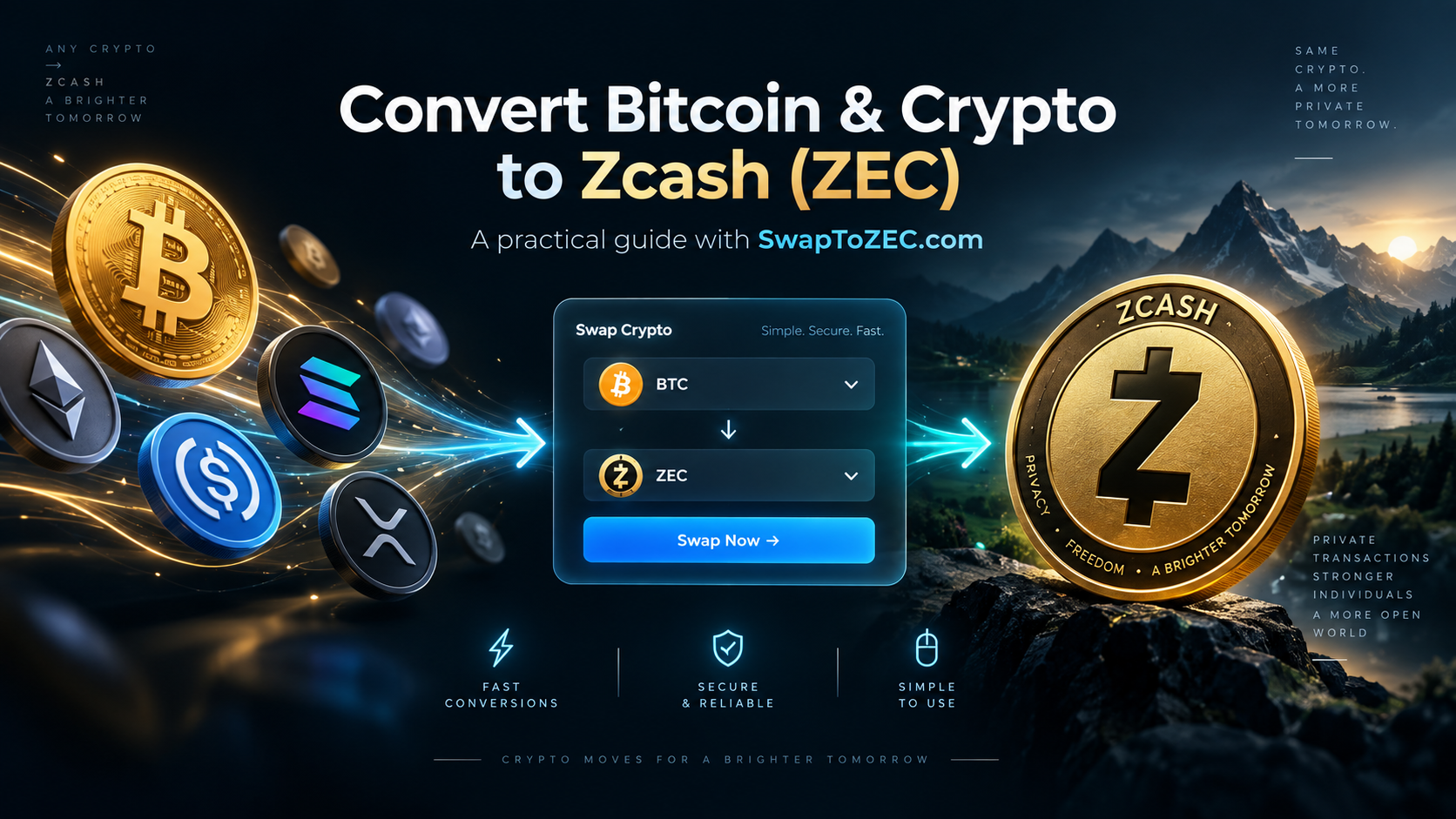How to Convert Bitcoin and Other Cryptocurrencies to Zcash (ZEC) in 2026